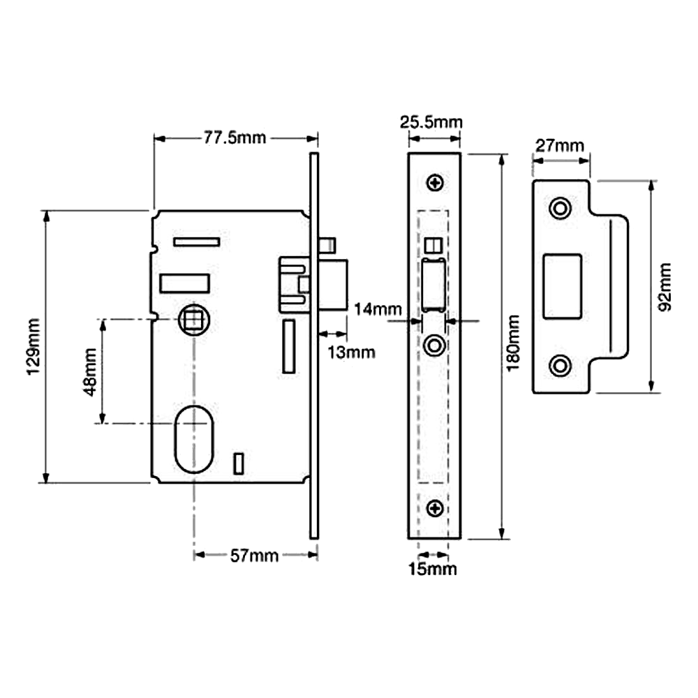 UNION L2341 Oval Nightlatch Case