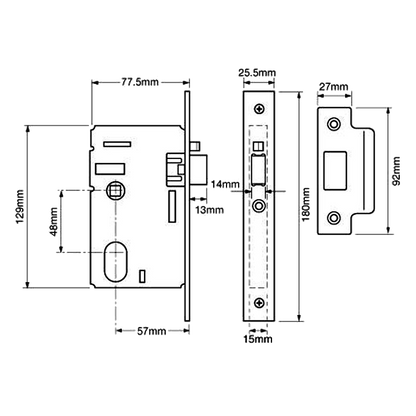 UNION L2341 Oval Nightlatch Case