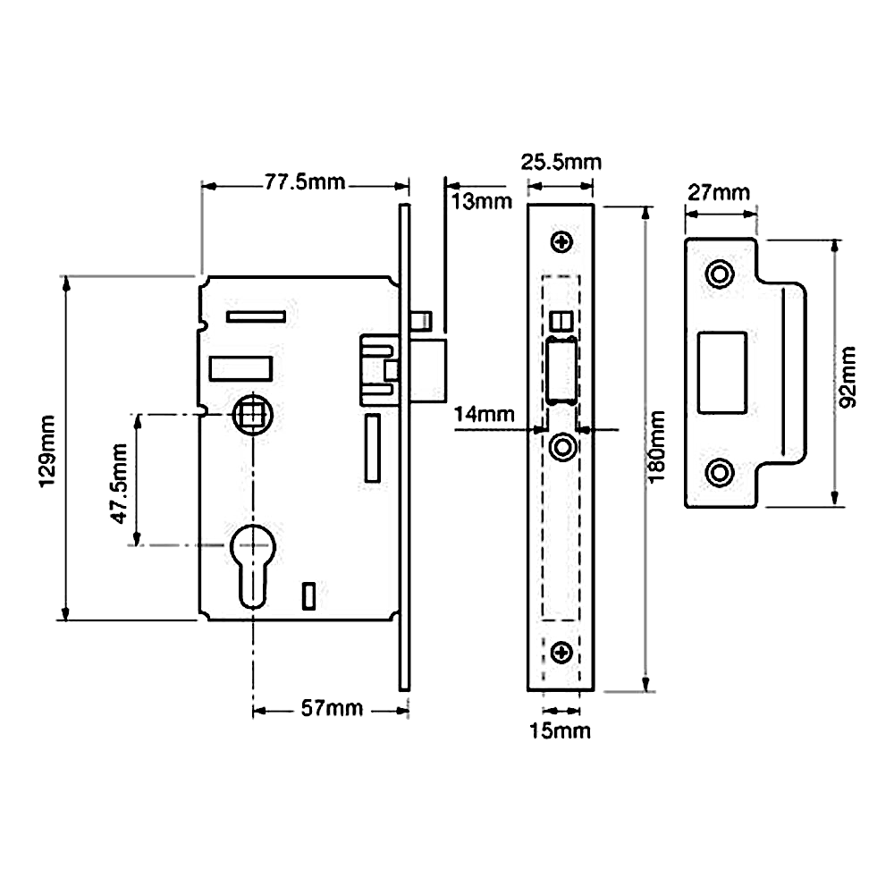 UNION L2349 Euro Nightlatch Case