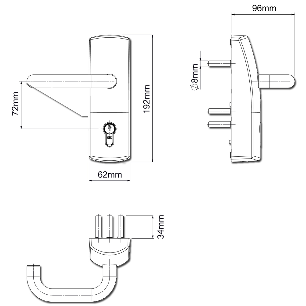 UNION Eximo J-OADL805N Lever Operated OAD Outside Access Device