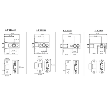 UNION HD26 Dual Finish Heavy Duty Tubular Latch