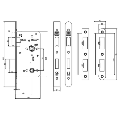 UNION 60mm HD72 Bathroom Lock