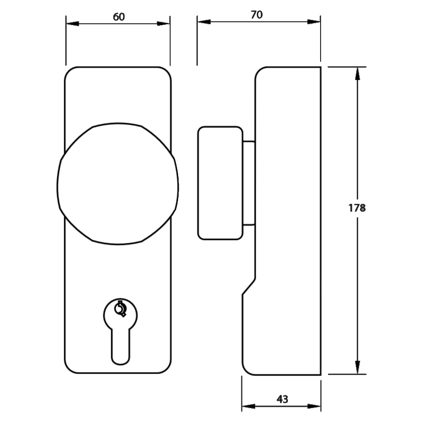 UNION ExiSAFE Knob Operated Outside Access Device