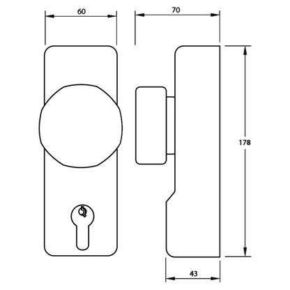 UNION ExiSAFE Knob Operated Outside Access Device