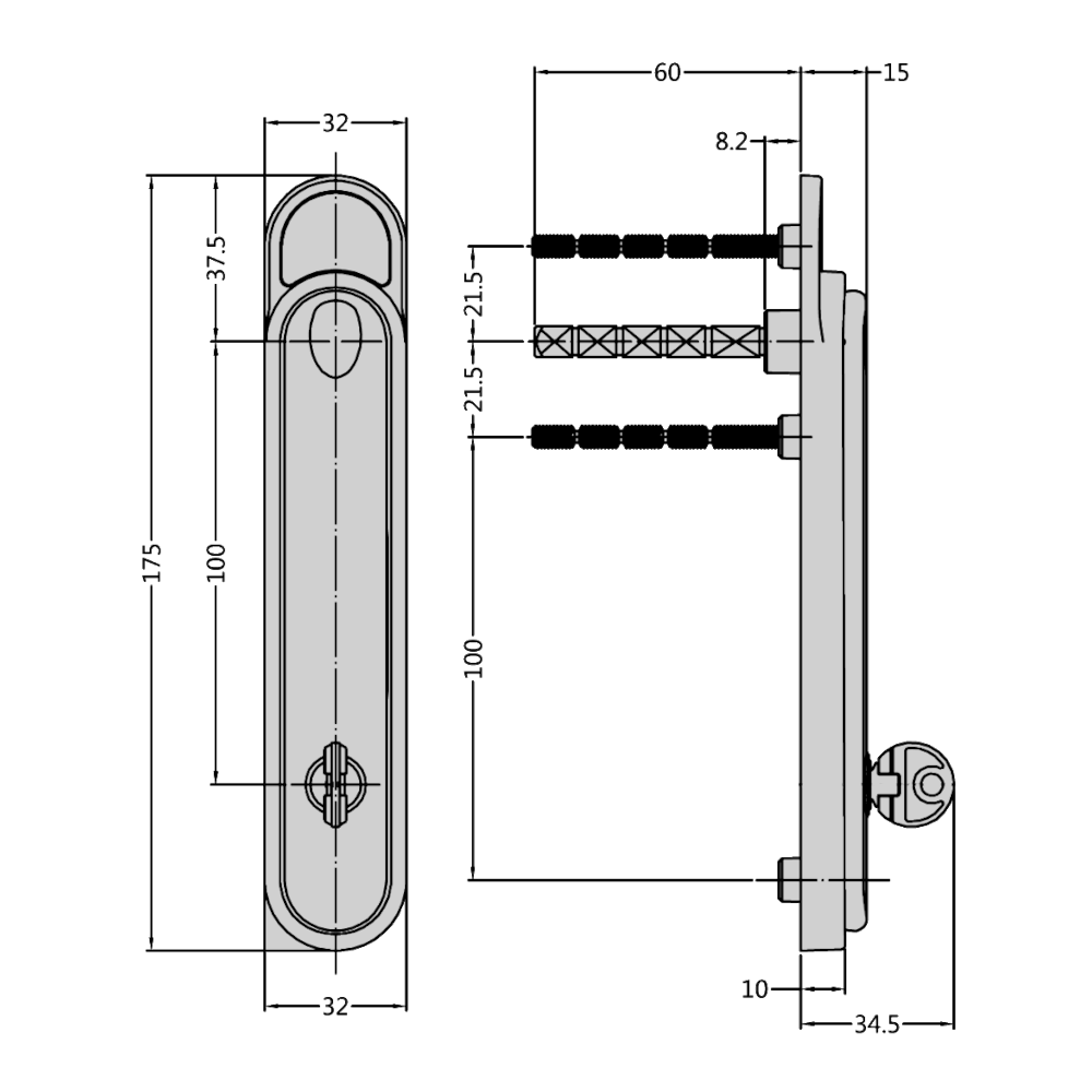 GREENTEQ Clearline Centrefold Clearspan Bi Fold Handle