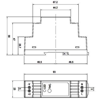 VIDEX 12V DC 1.25A DIN Power Supply