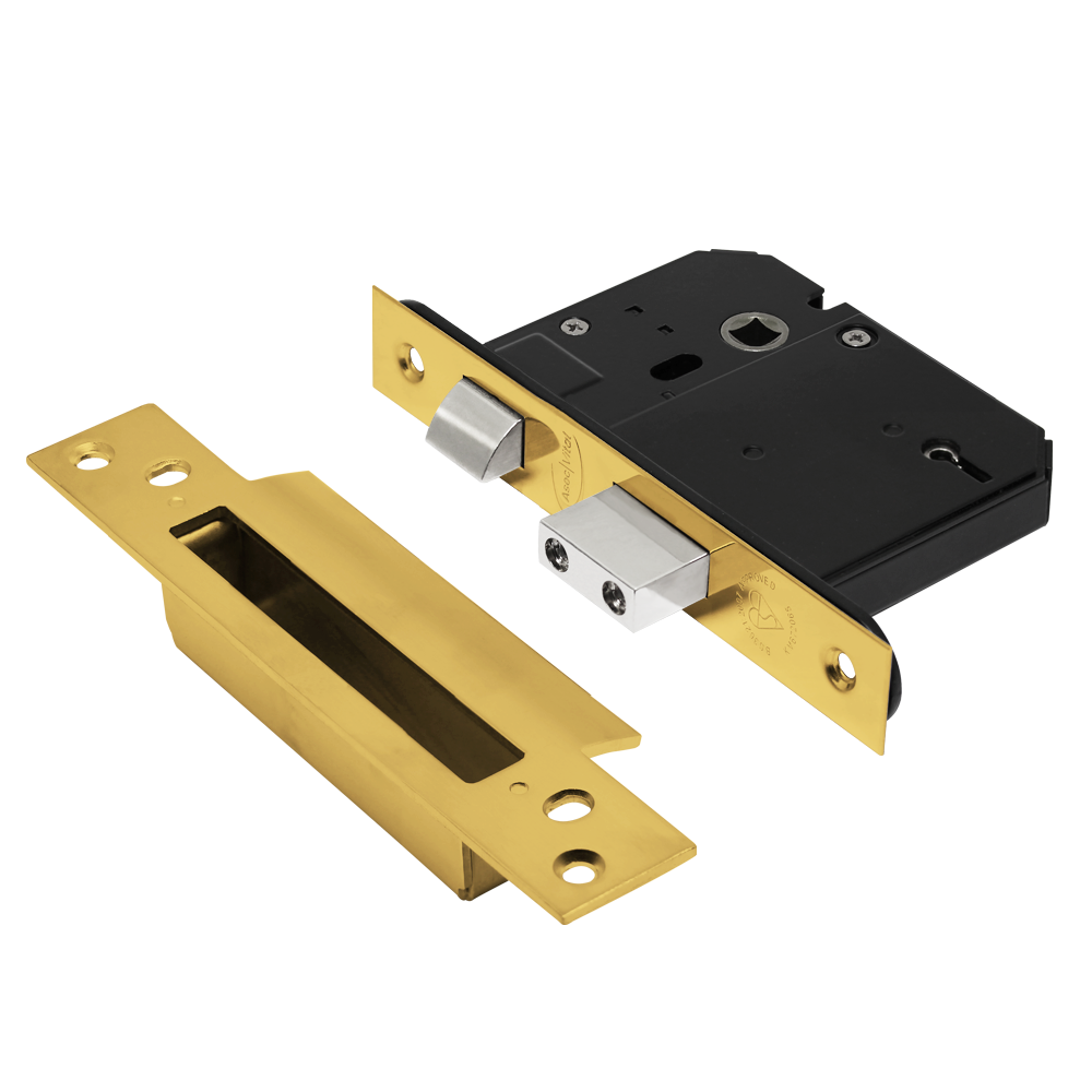 ASEC Vital BS 5 Lever Mortice Sashlock 64mm - Polished Brass