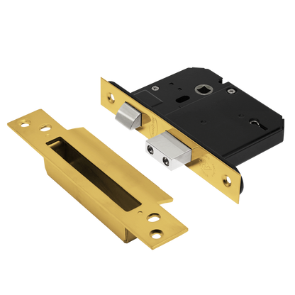 ASEC Vital BS 5 Lever Mortice Sashlock 64mm - Polished Brass