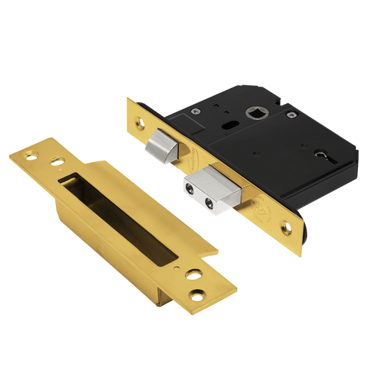 ASEC Vital BS 5 Lever Mortice Sashlock 76mm - Polished Brass