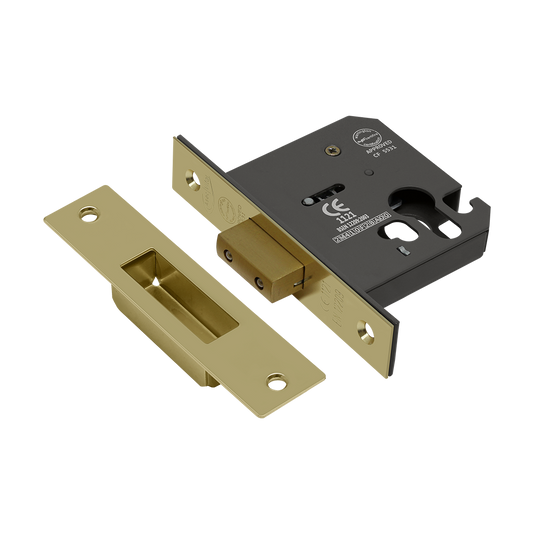 ASEC Vital Mortice Euro Deadcase 75mm - Polished Brass