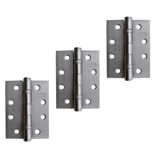 ASEC Vital Ball Bearing Butt Hinges Grade 13 1.5 Pair 3 Hinges - Satin Stainless Steel