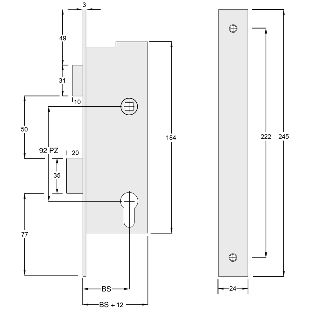 WILKA 1438 Lever Operated Latch & Deadbolt Mortice Sashlock