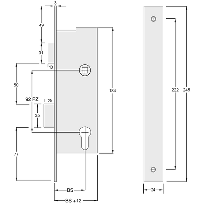 WILKA 1438 Lever Operated Latch & Deadbolt Mortice Sashlock