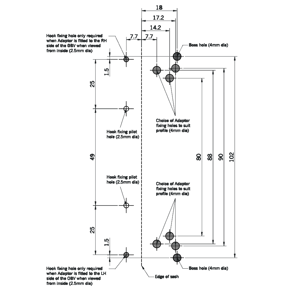 WINKHAUS OBV Adaptor Plate For Aluminium Windows