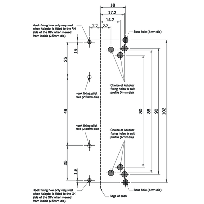 WINKHAUS OBV Adaptor Plate For Aluminium Windows