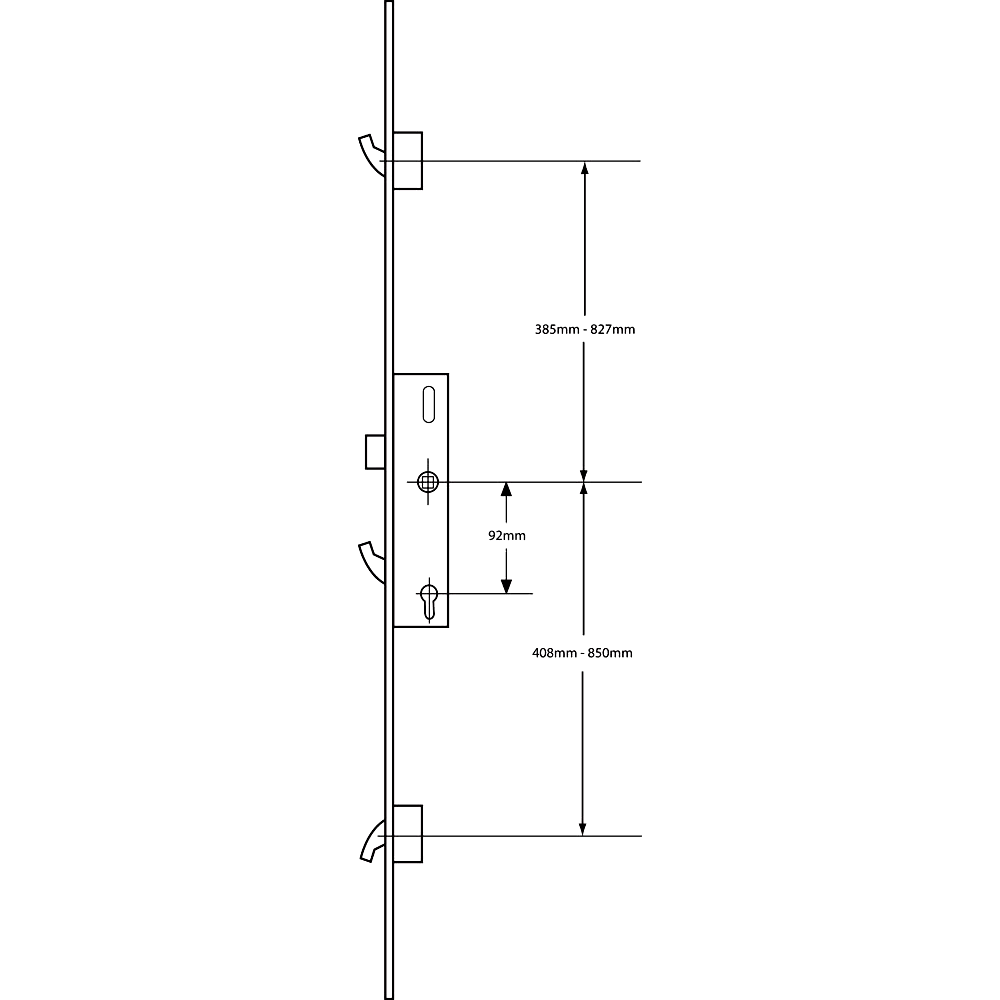 DOORMASTER Professional Lever Operated Latch & Hook - 2 Adjustable Hooks (Timber & Composite)