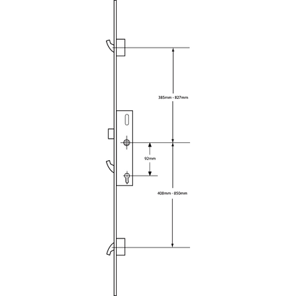 DOORMASTER Professional Lever Operated Latch & Hook - 2 Adjustable Hooks (Timber & Composite)