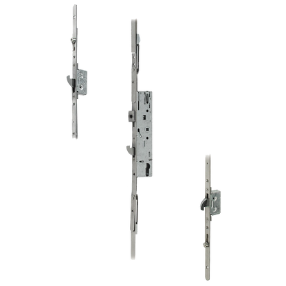 DOORMASTER Professional Lever Operated Latch & Hook - 2 Adjustable Hooks 2 Rollers (UPVC Door)