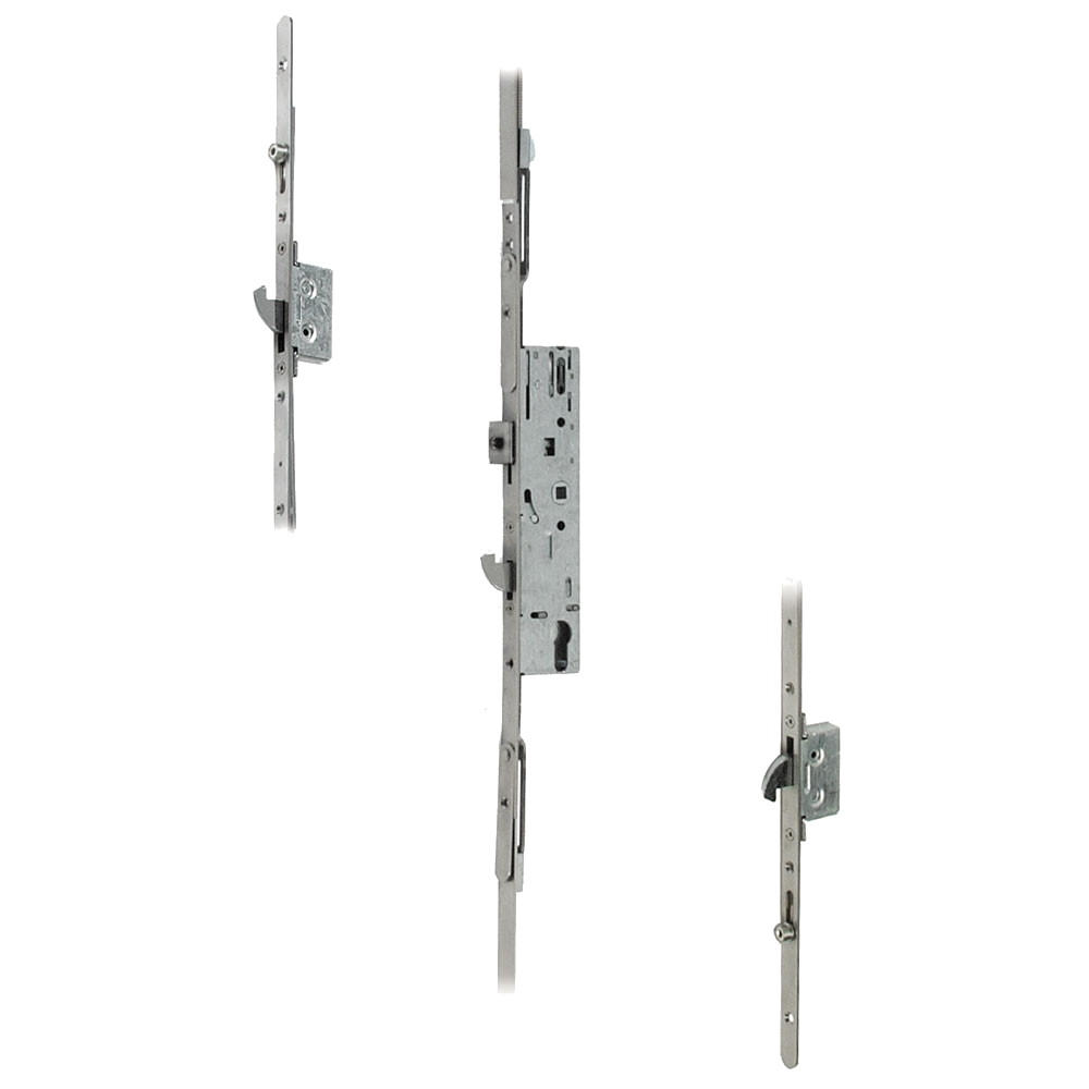 DOORMASTER Professional Lever Operated Latch & Hook - 2 Adjustable Hooks 2 Rollers (UPVC Door)