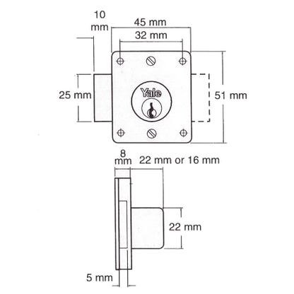 YALE 076 Cylinder Straight Cupboard Lock