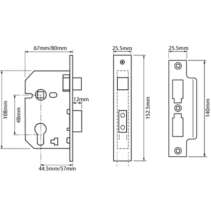 YALE PM320 3 Lever Sashlock