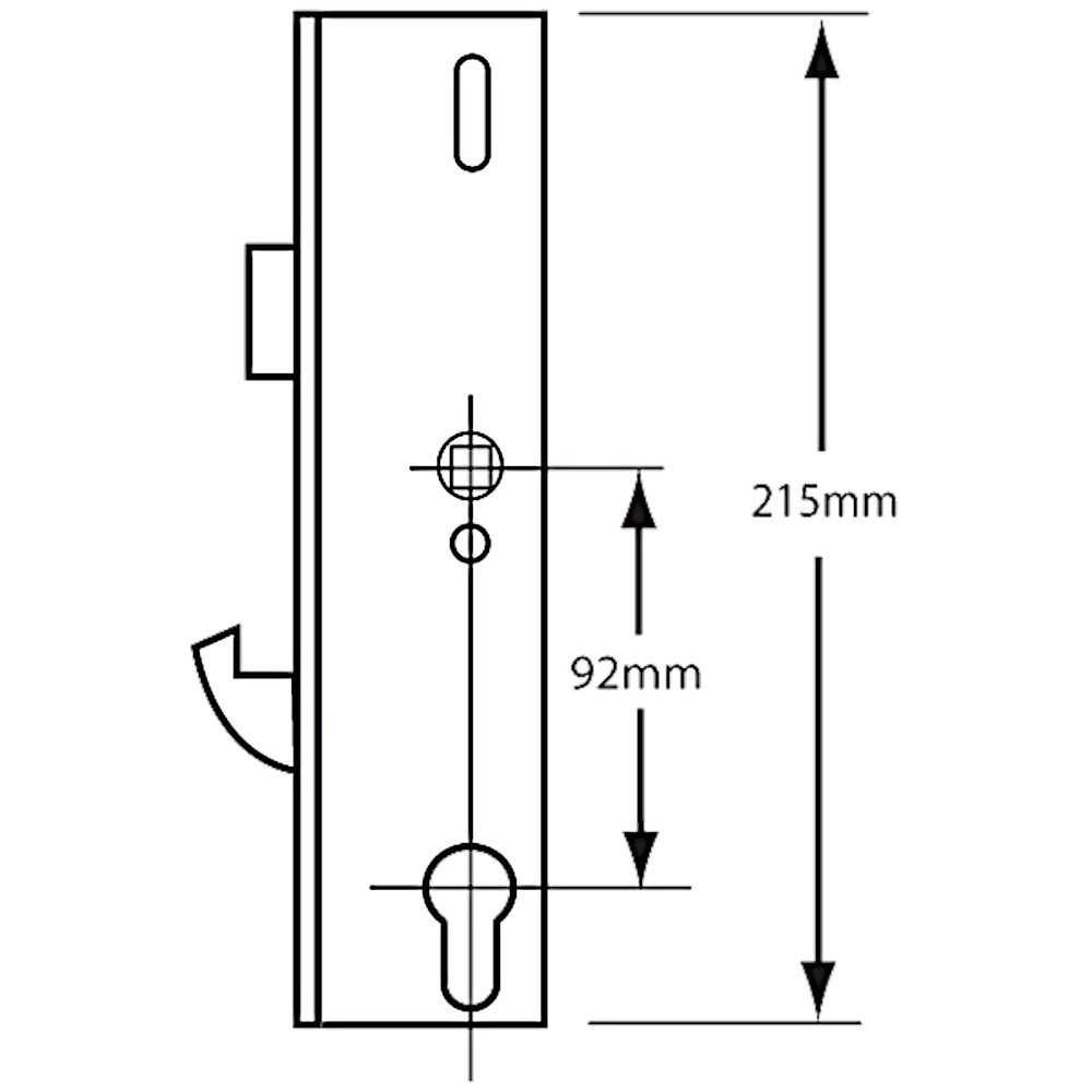 YALE YS170 Lever Operated Latch & Hookbolt Split Spindle Gearbox