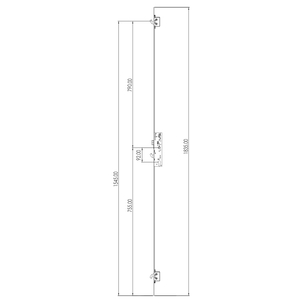 YALE YS170 Lever Operated Latch & Hookbolt Split Spindle - 2 Hook