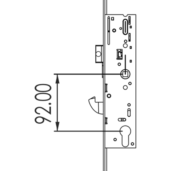 YALE YS170 Lever Operated Latch & Hookbolt Split Spindle - 2 Hook