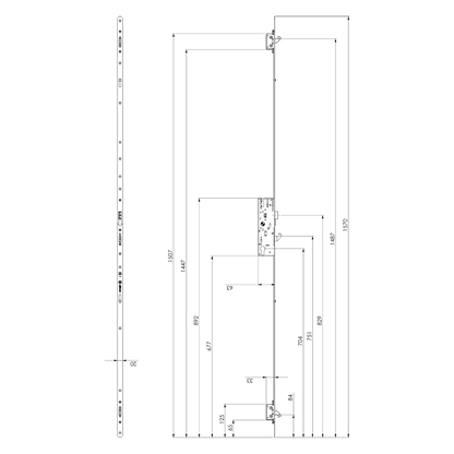 YALE YS170 Lever Operated Latch & Hookbolt Split Spindle 20mm Radius To Suit IG Doors - 2 Hook