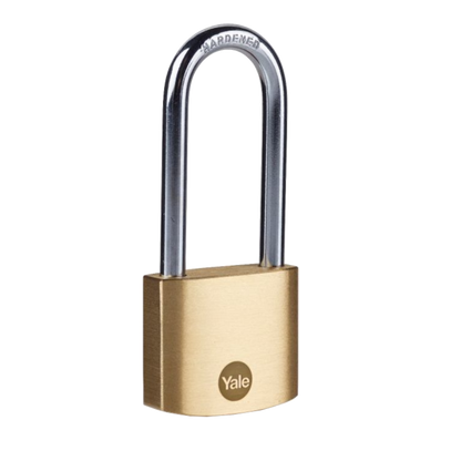 YALE Y110B Brass Long Shackle Padlock