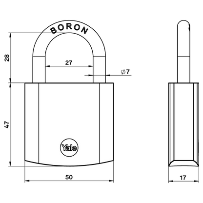 YALE Y120B Brass Padlock With Chrome Finish