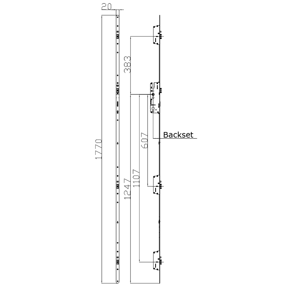 YALE Lockmaster AutoEngage Heritage Latch & Deadbolt 20mm Radius Faceplate 3 Latch Bolt