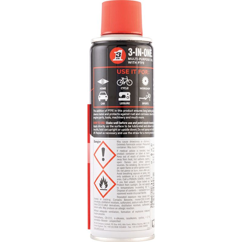 3-IN-ONE PTFE Spray Lubricant (250ml)