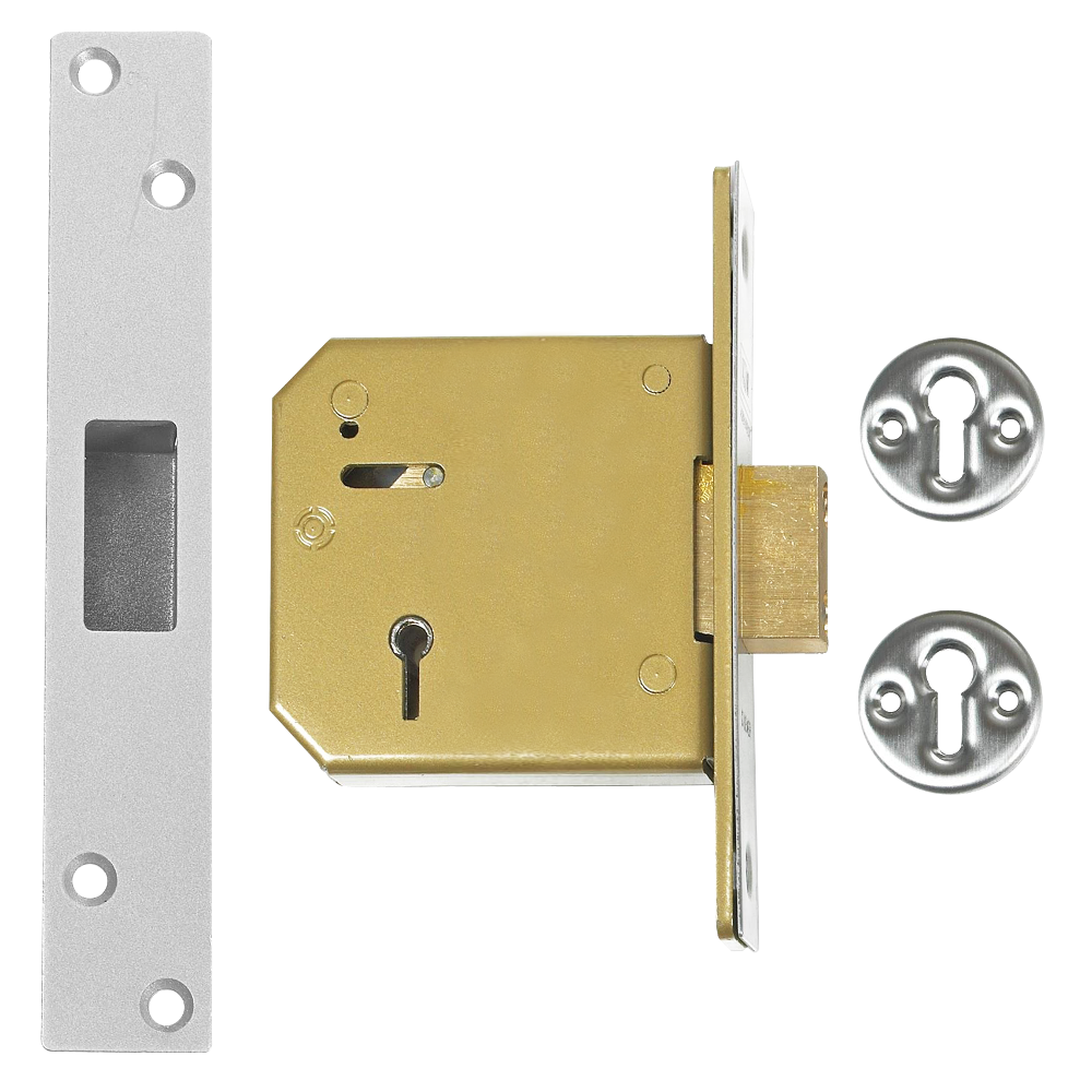 UNION C-Series 3G115 5 Lever Deadlock 80mm Keyed To Differ - Satin Chrome