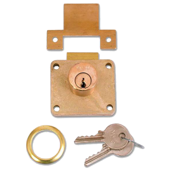 YALE 066S Cylinder Till Lock 22mm PB Keyed To Differ - Satin Brass