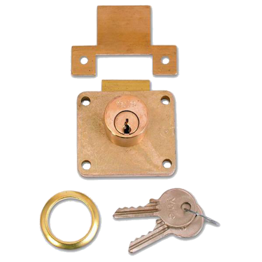 YALE 066S Cylinder Till Lock 22mm PB Keyed To Differ - Satin Brass