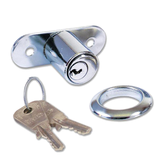 YALE 230 Push Pin Sliding Door Lock 27mm Keyed To Differ - Chrome Plated