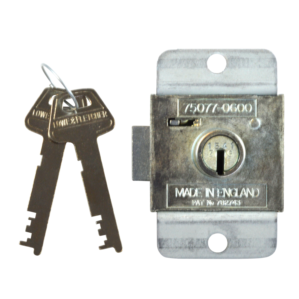 L&F 7 Lever Deadbolt Locker Lock 16mm ZG Keyed To Differ - Zinc Plated