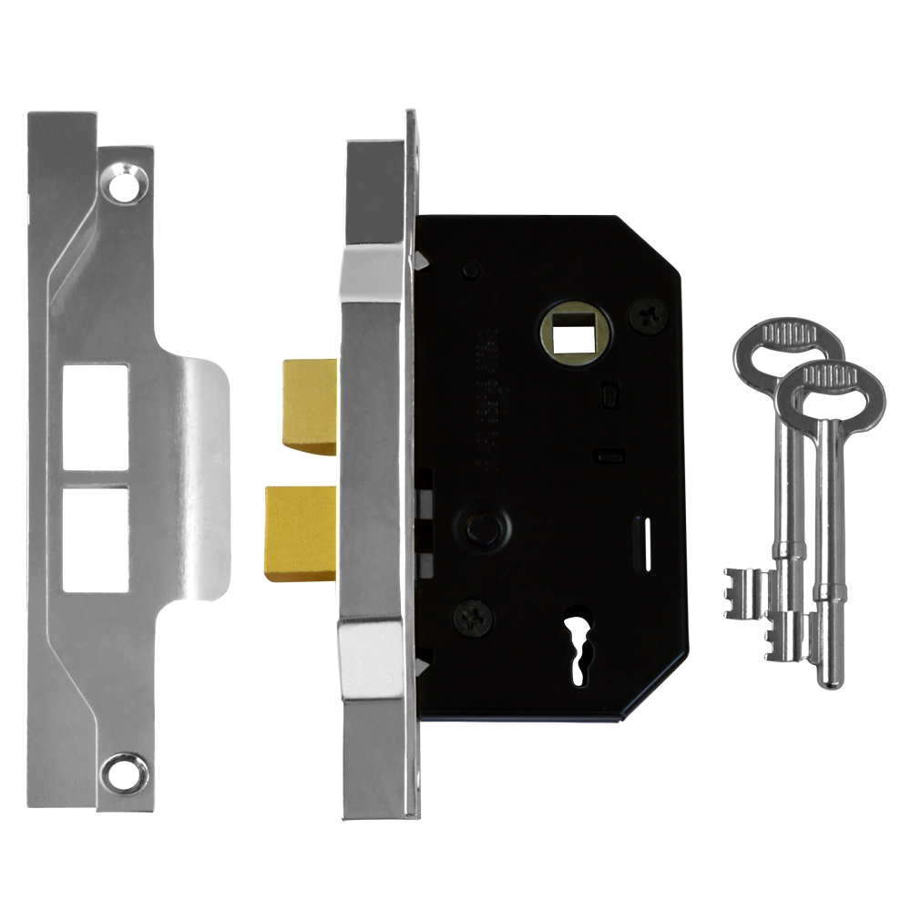UNION 2242 2 Lever Sashlock 64mm Keyed To Differ Pro - Silver Enamelled
