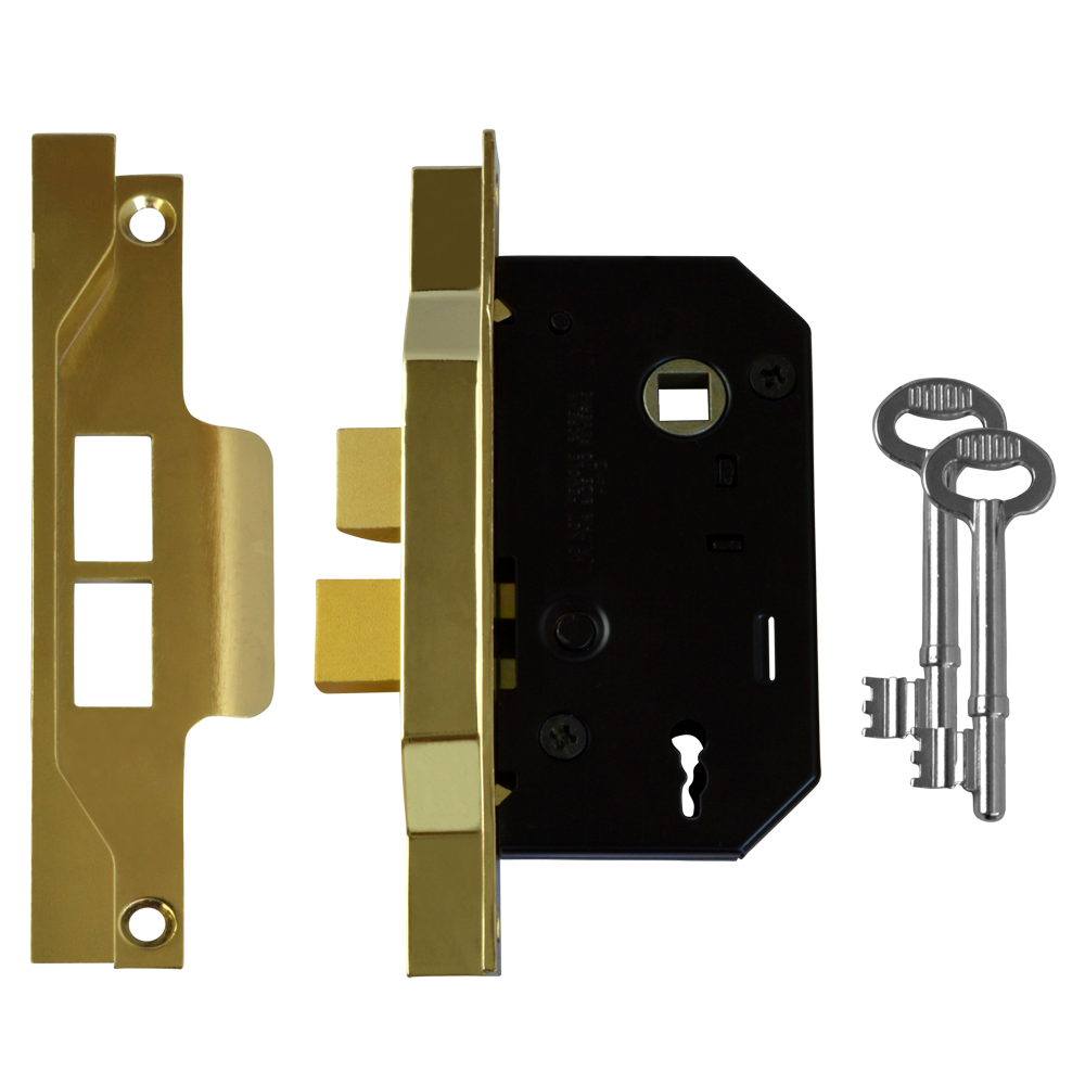 UNION 2242 2 Lever Sashlock 64mm Keyed To Differ Pro - Electro Brass