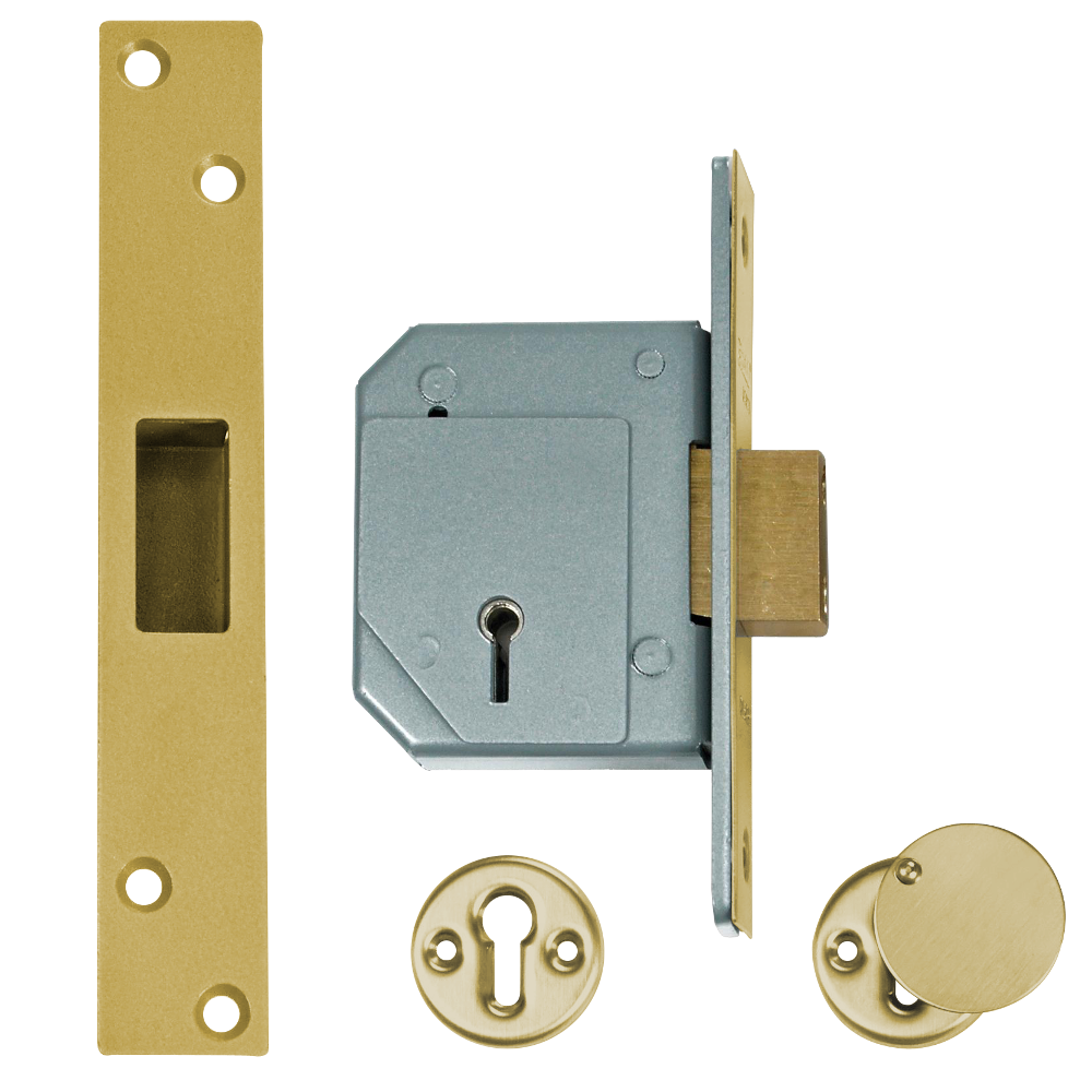 UNION C-Series 3G114 5 Lever Deadlock 67mm Keyed To Differ - Polished Brass