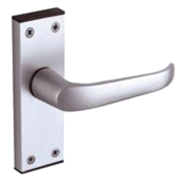 UNION 366 Ambassador Plate Mounted Lever Furniture Formerly Wellington Short Lever Latch - Anodised Silver