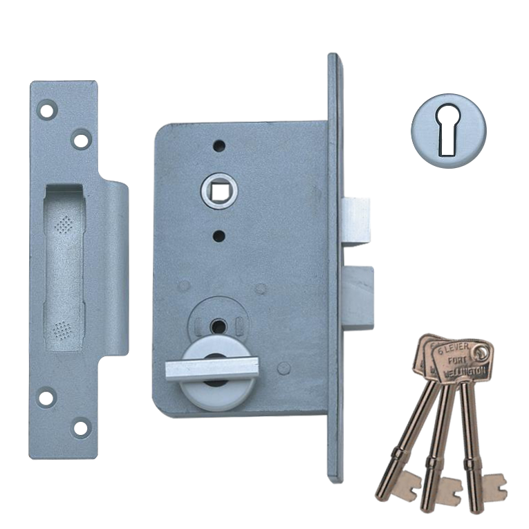 UNION Wellington 4G 6 Lever Sashlock 4GB Right Handed Lock Thumbturn Escutcheon And Lever Handles - Stainless Steel