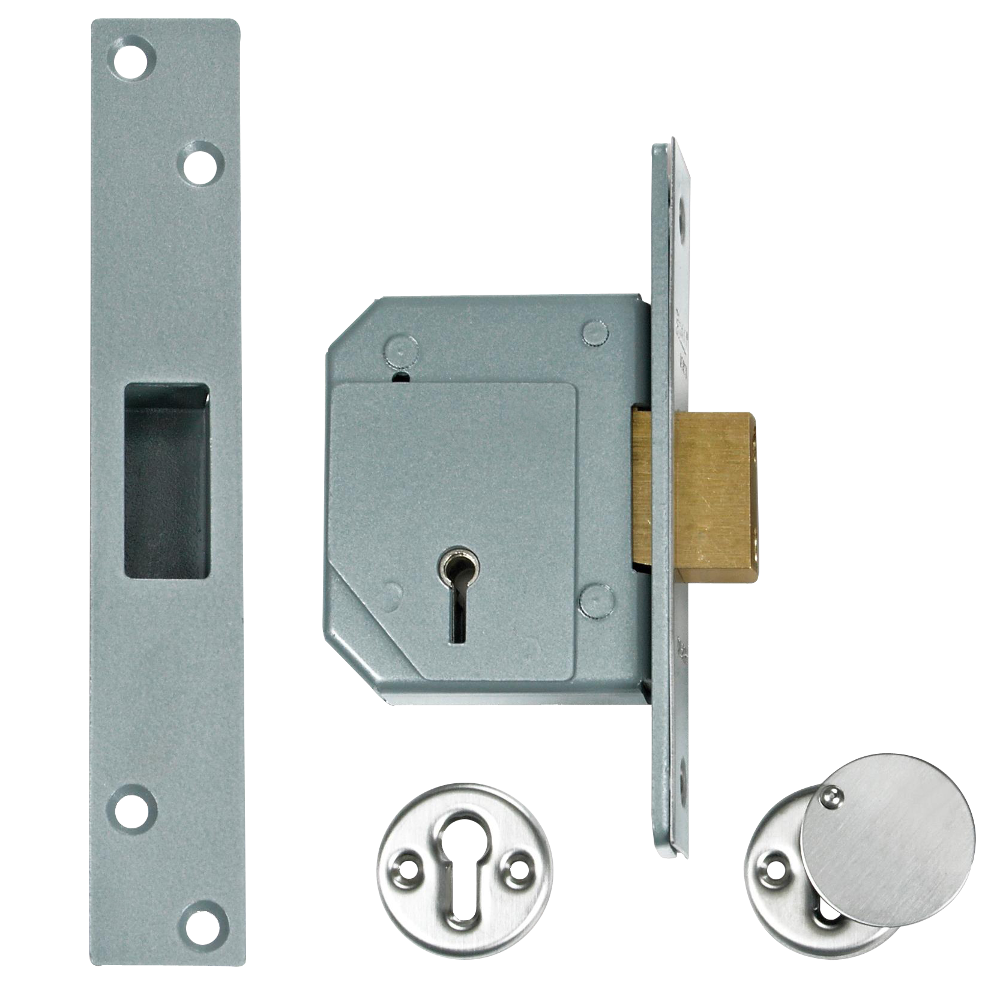 UNION C-Series 3G114 5 Lever Deadlock 67mm Keyed To Differ Single Pole Micro Switch SPMS - Satin Chrome
