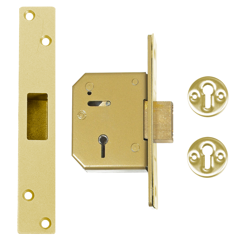 UNION C-Series 3G115 5 Lever Deadlock 67mm Keyed To Differ Pro - Polished Brass