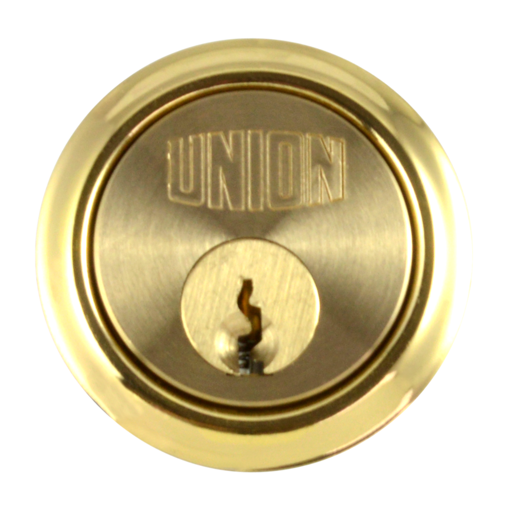 UNION 1X1 Rim Cylinder PB Keyed To Differ Pro - Polished Lacquered Brass