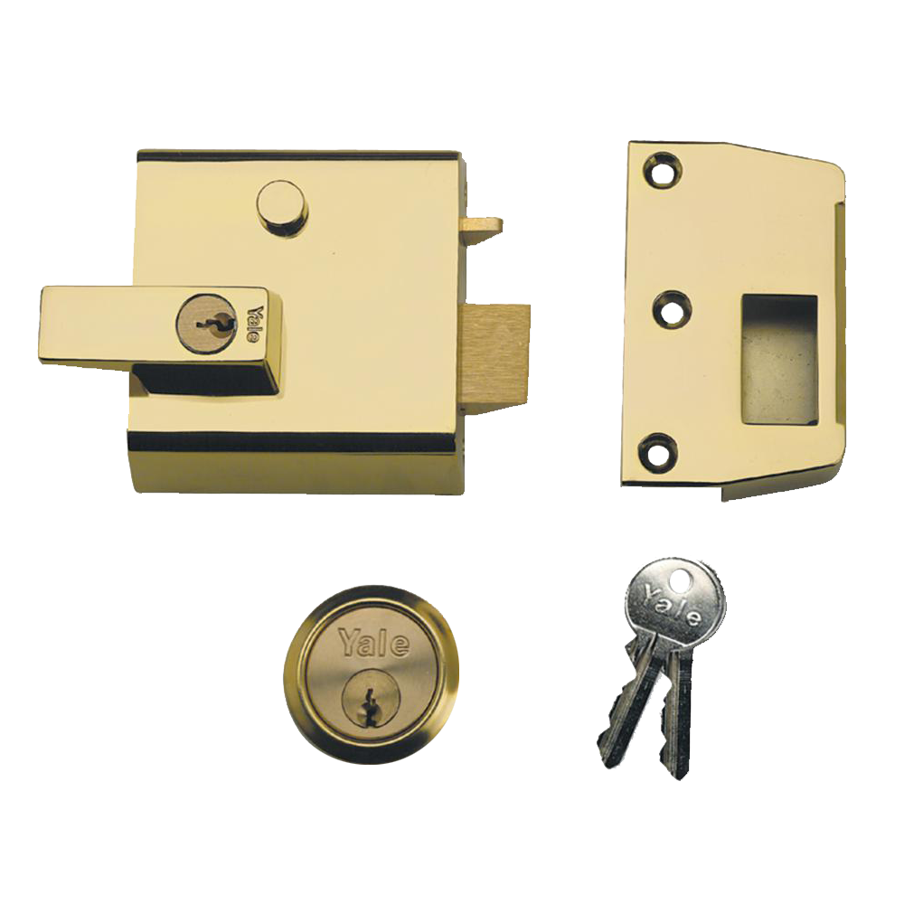 YALE No.1 & No.2 Auto Deadlocking Nightlatch 60mm / PB P1 - Brasslux