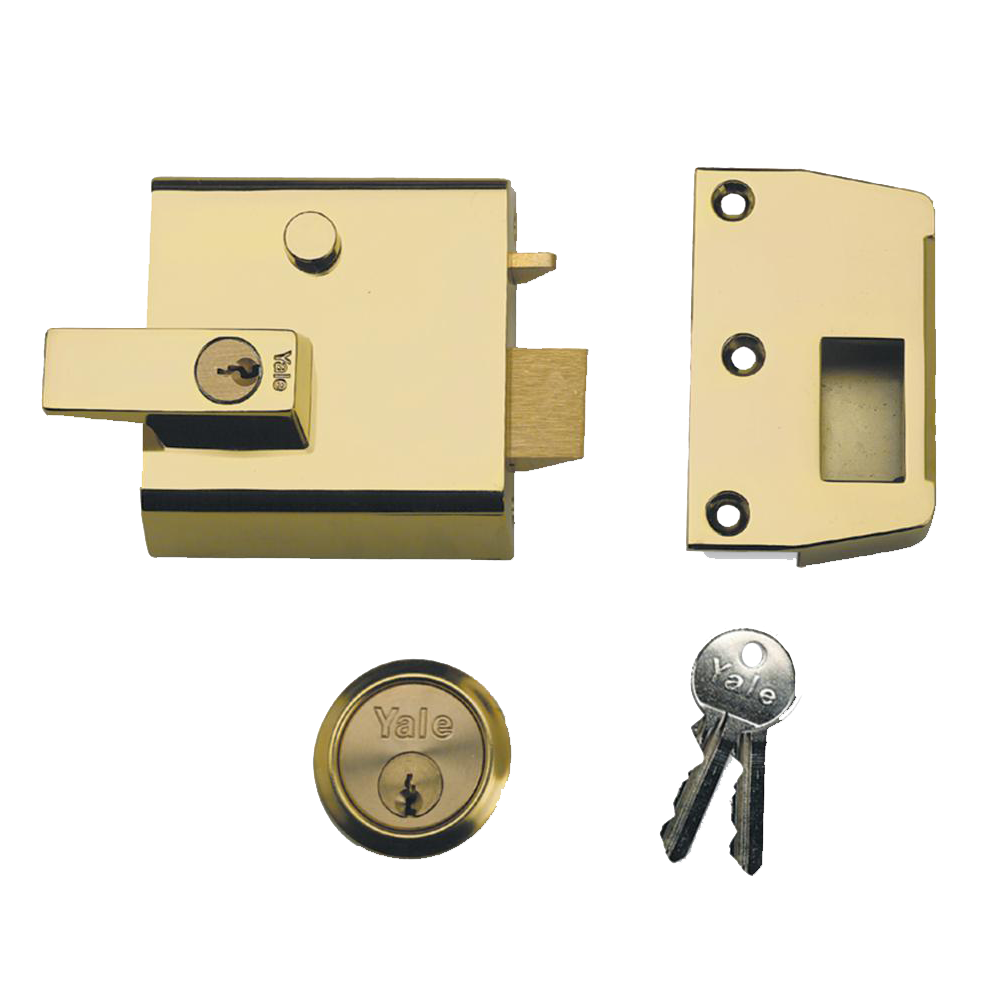 YALE No.1 & No.2 Auto Deadlocking Nightlatch 60mm / PB Pro P1 - Brasslux