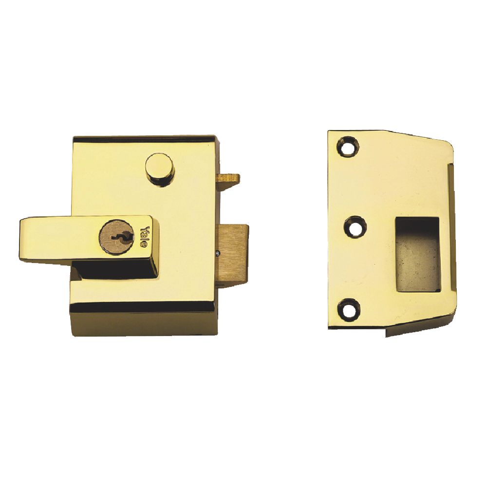 YALE No.1 & No.2 Auto Deadlocking Nightlatch 40mm / PB P2 - Brasslux