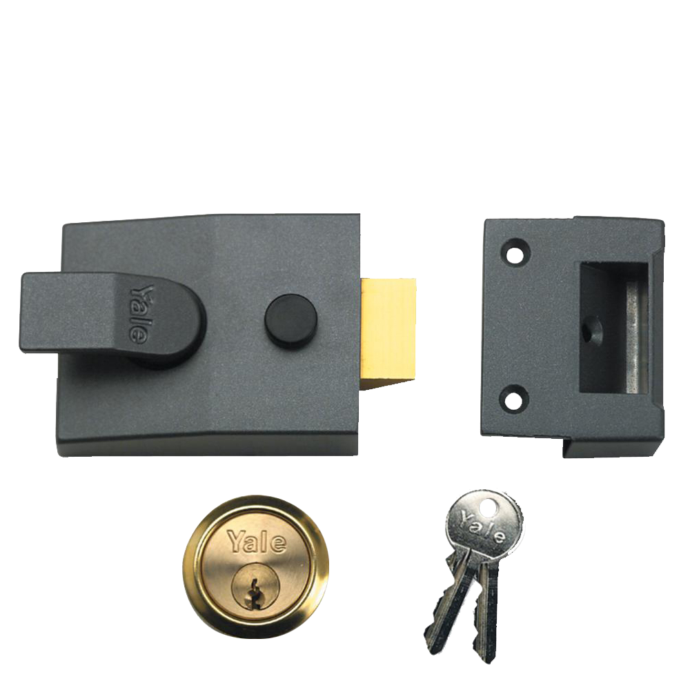 YALE 84 & 88 Non-Deadlocking Nightlatch 60mm with Cylinder Pro 88 - Dull Metal Grey